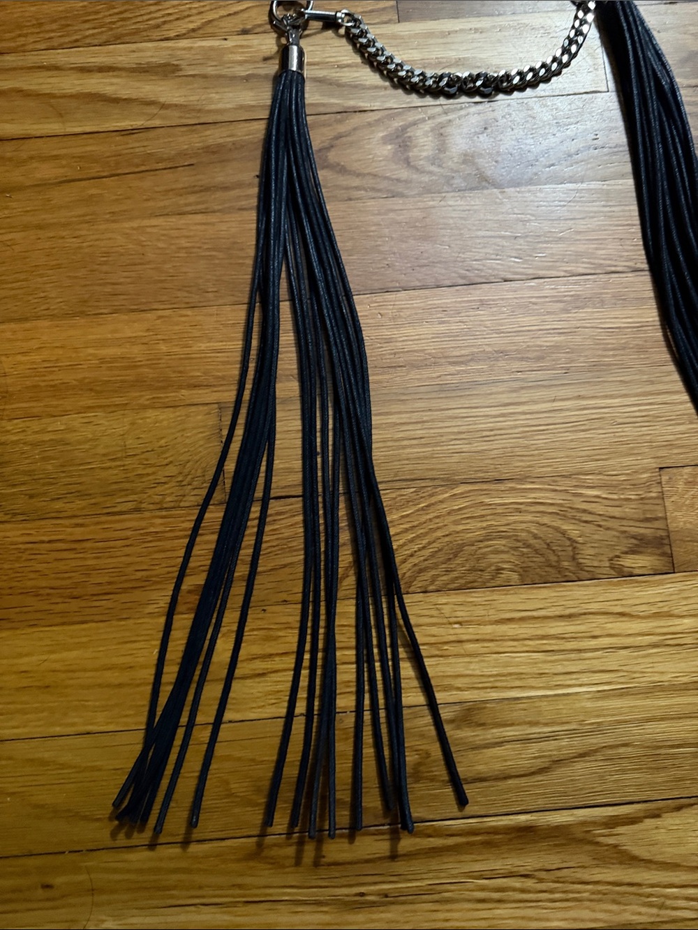 NWT Custom Black Leather & Chain Headpiece - Picture 11 of 12